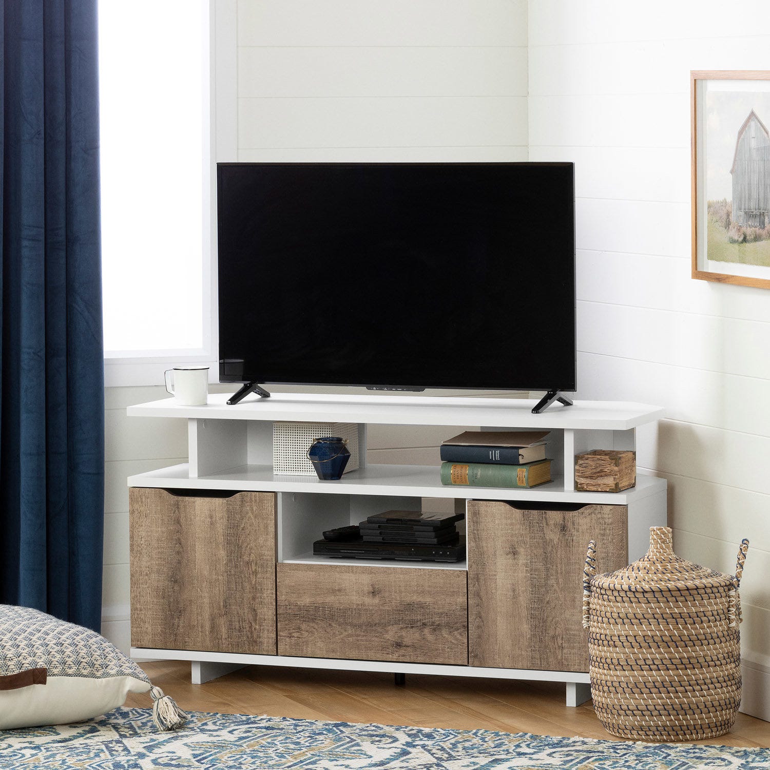 Corner Tv Stand For Tvs Up To 55