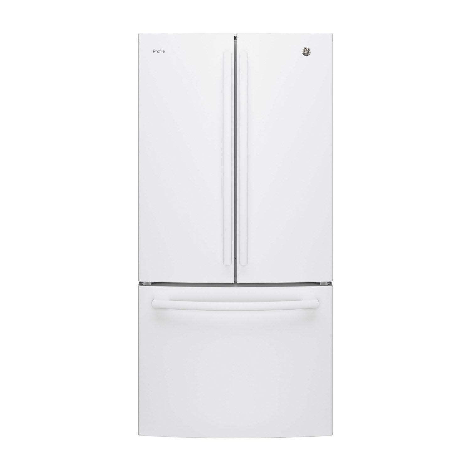 GE Profile 24.5 Cu Ft 33 In Refrigerator White Bottom Freezer French door PNE25NGLKWW RD Furniture