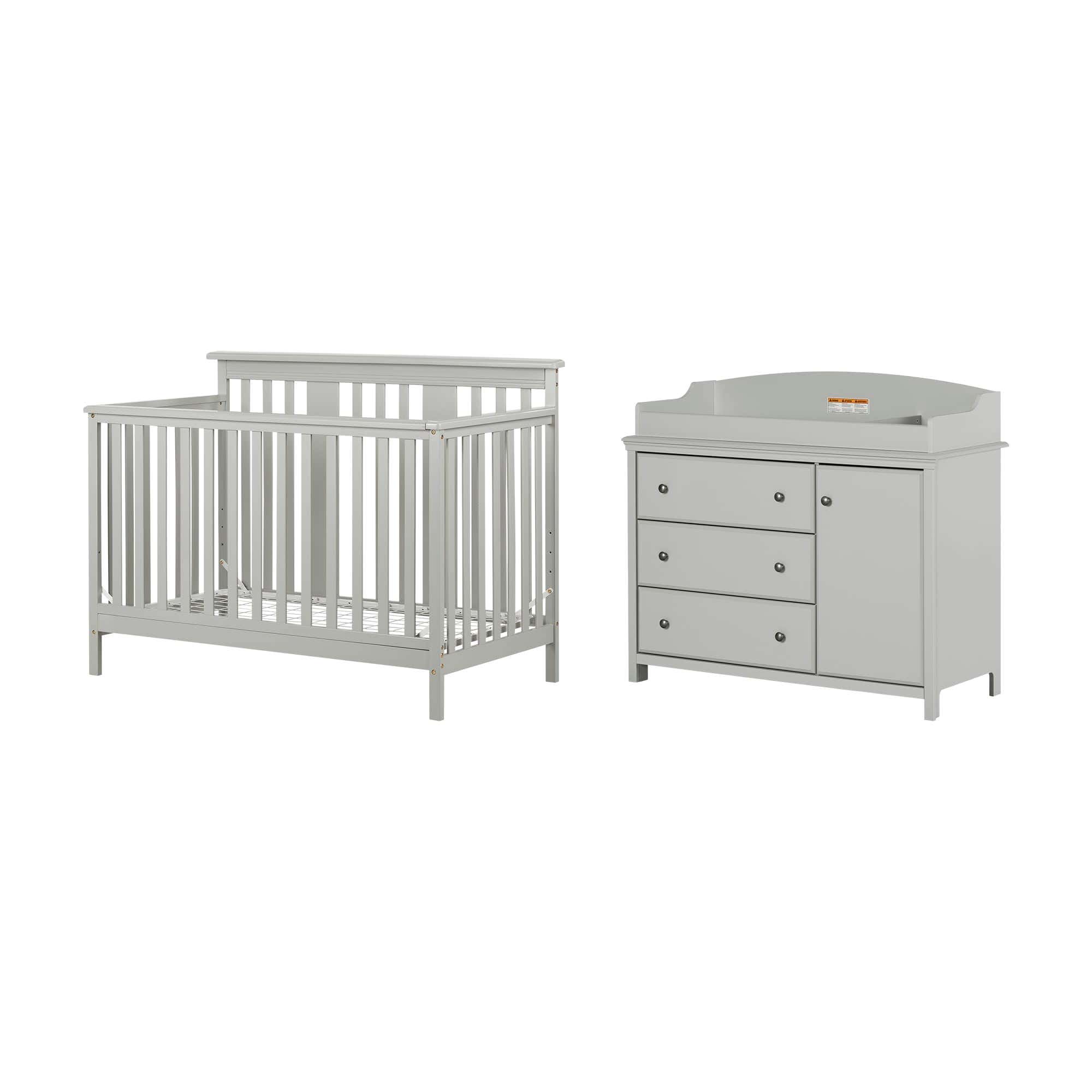 Baby Crib And Changing Table With Removable Changing Tray Set South Shore RD Furniture