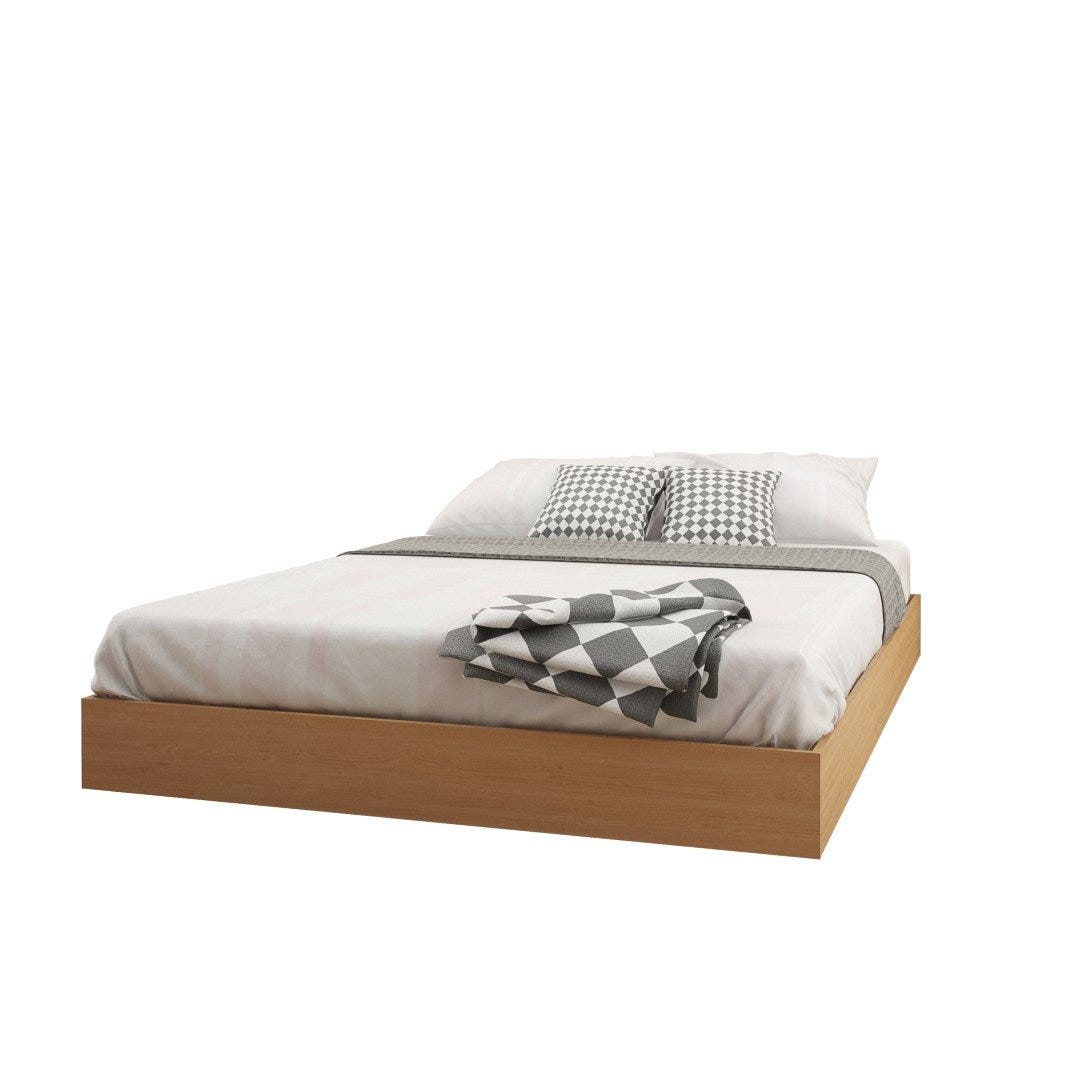 Norway 3 Piece Queen Size Bedroom Set Natural Maple White