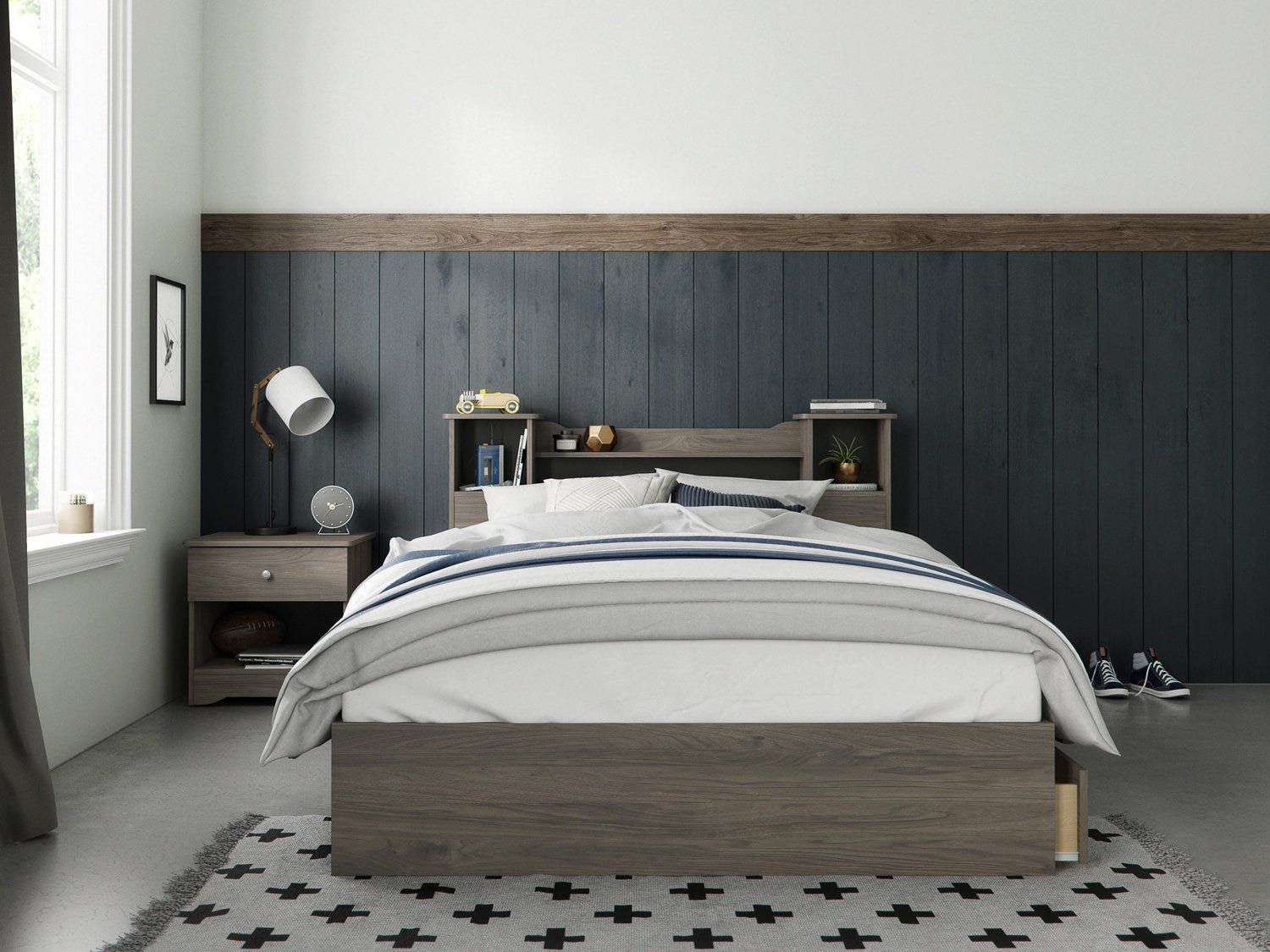 Pocono 3 Piece Full Size Bedroom Set Bark Grey