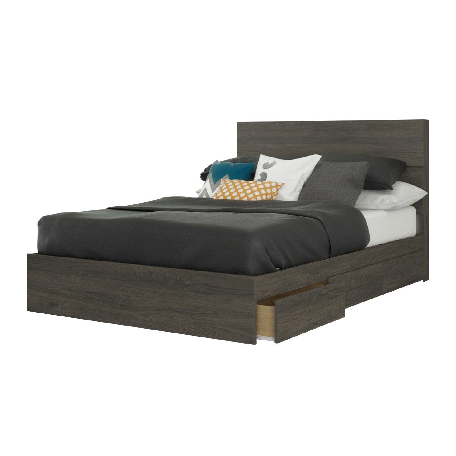 Nexera 2 Piece Full Size Bedroom Set Bark Grey