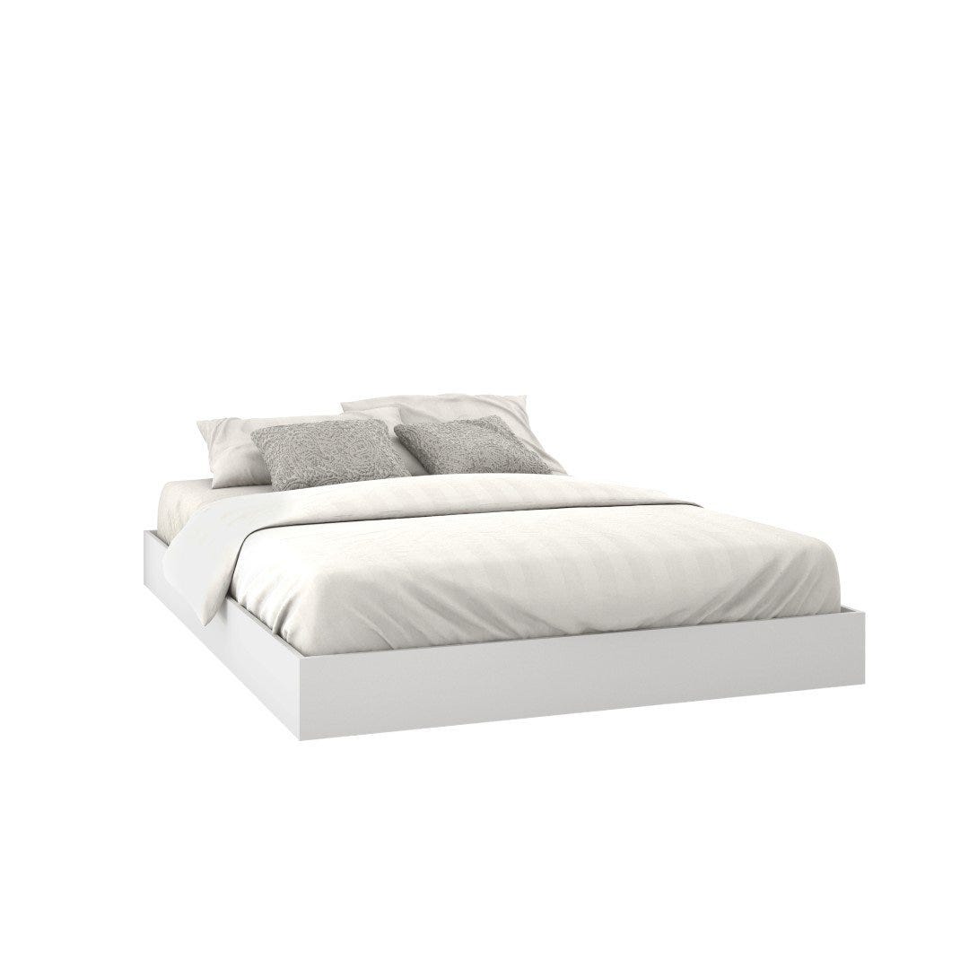 Unik 3 Piece Queen Size Bedroom Set Bark Grey And White