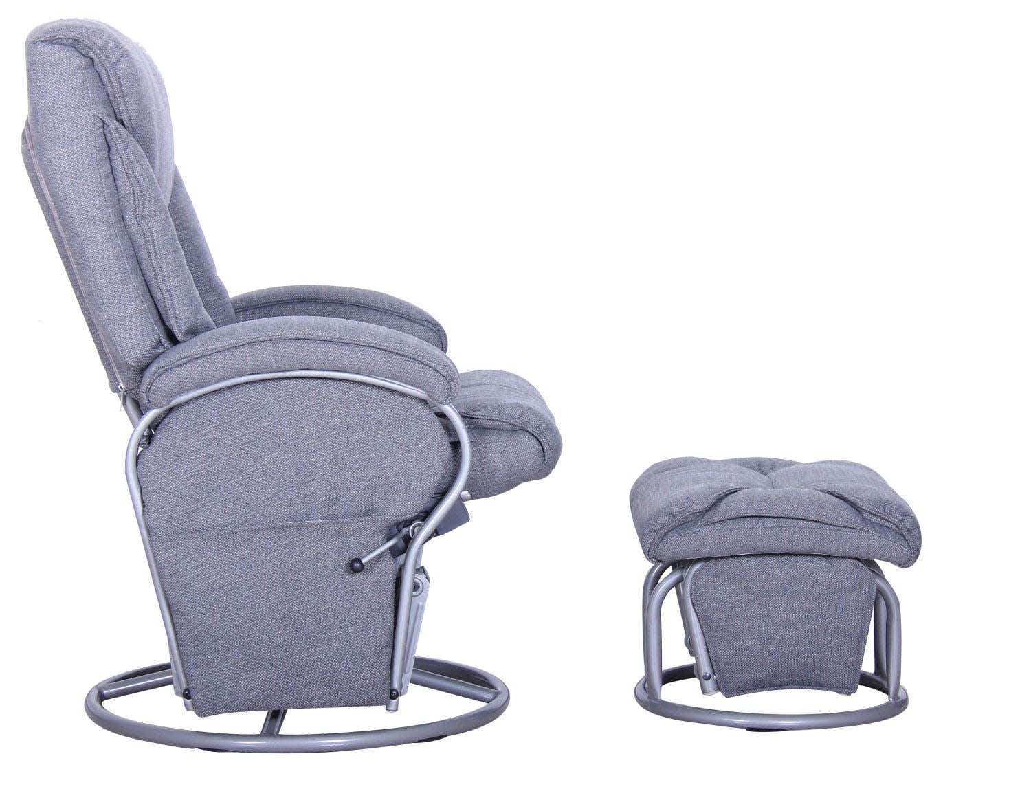 Leather glider rocker recliner chair with ottoman sales