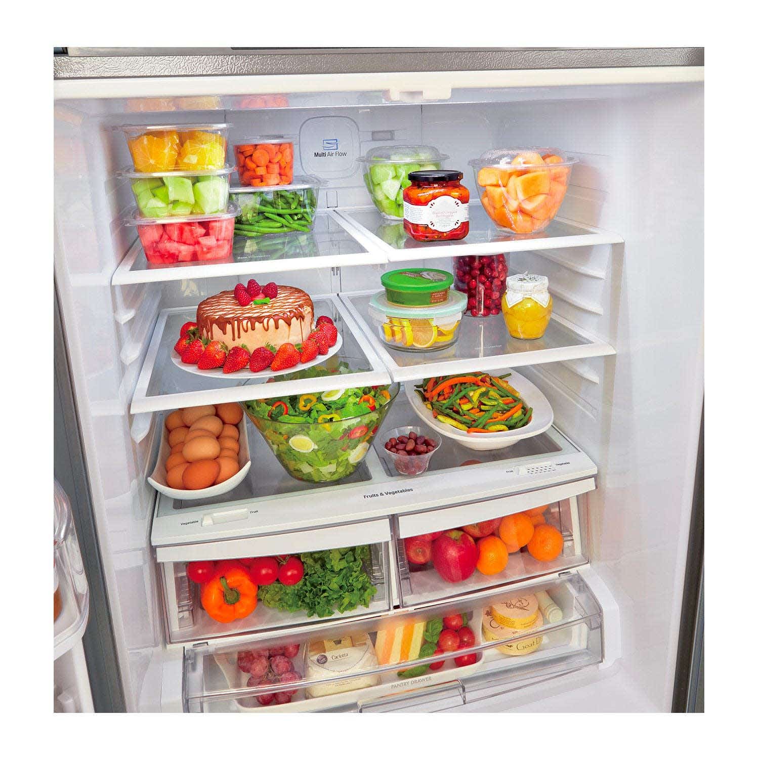 LG 30 in 22 Cu ft Refrigerator Stainless Steel Bottom Freezer French door LRFWS2200S RD Furniture