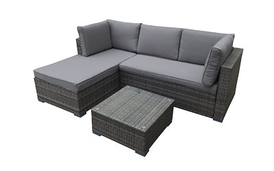 Gray outdoor sectional with table | Outdoor furniture