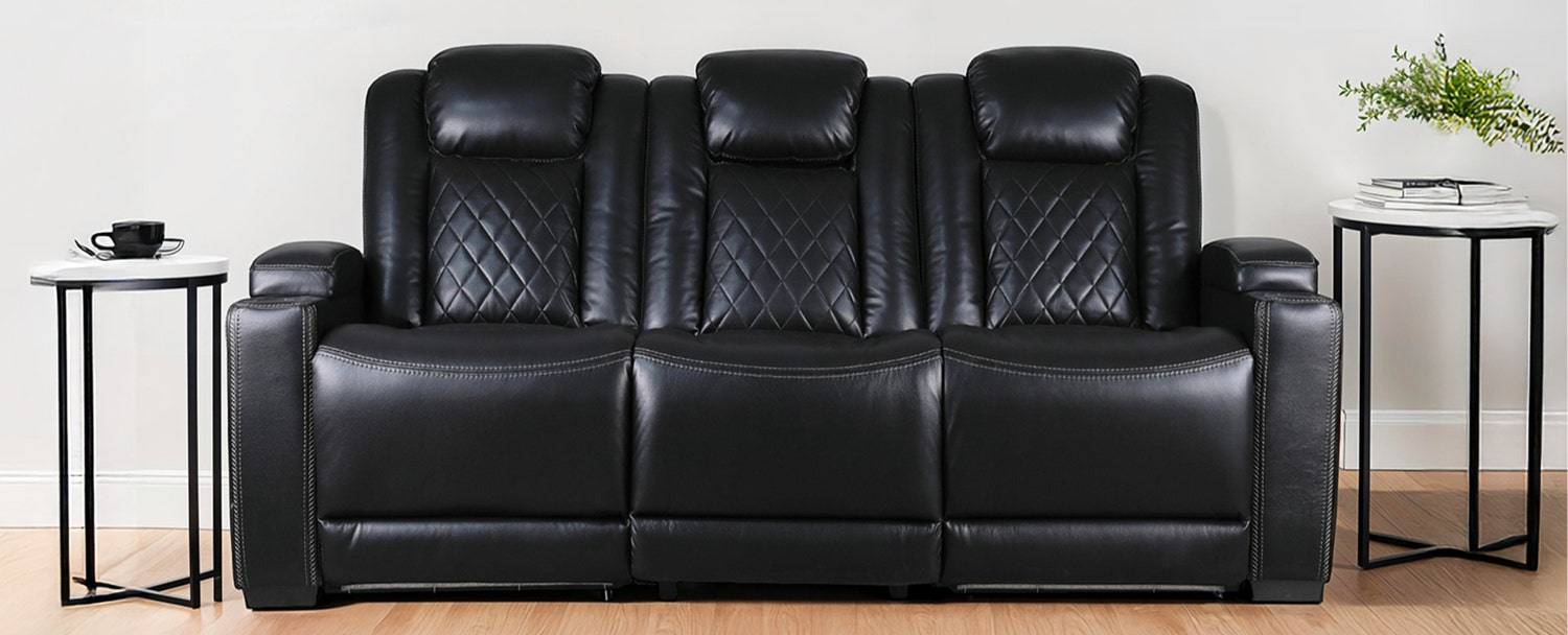 Power Modular Reclining Sectional and Drop-Down Backrest with Reading Lights - 3 pcs