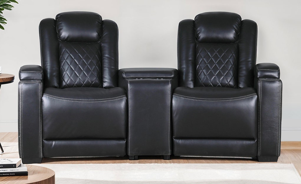 2 Power Modular Recliners and Angular Console with Cup Holders - 3 pcs