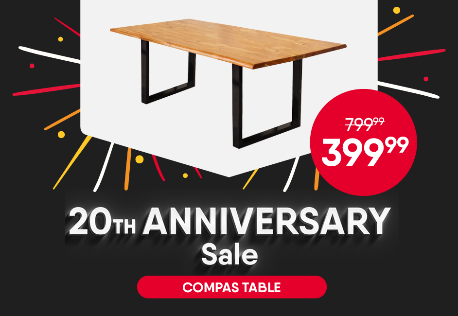 20th Anniversary Sale. Compas table.