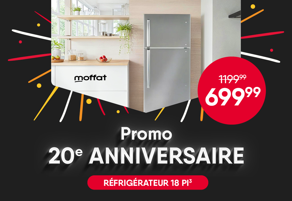 Promo 20e anniversaire. Réfrigérateur Moffat.
