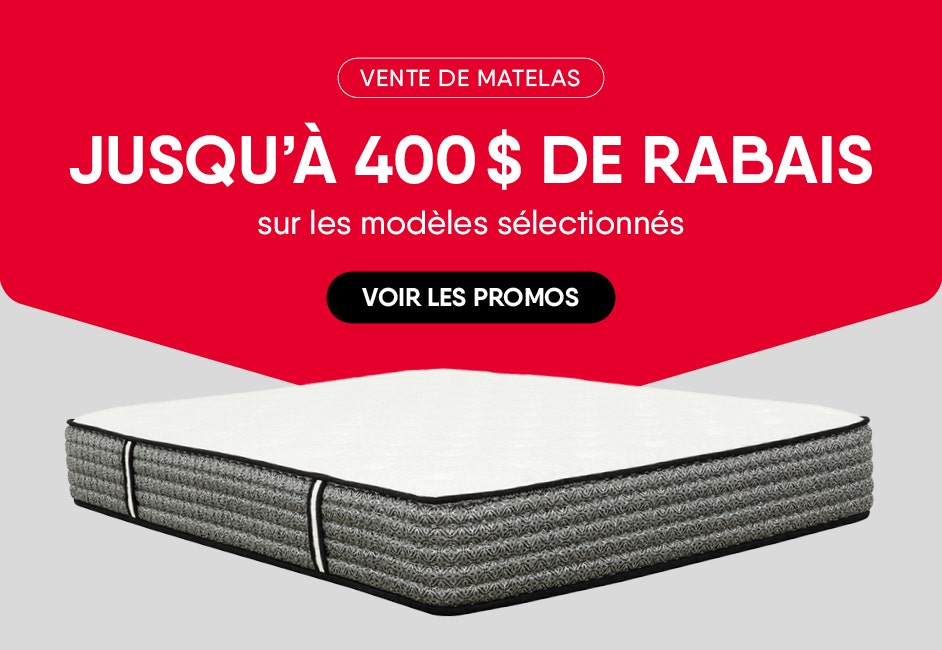 Vente de matelas : Jusqu’à 400$ de rabais sur les modèles sélectionnés