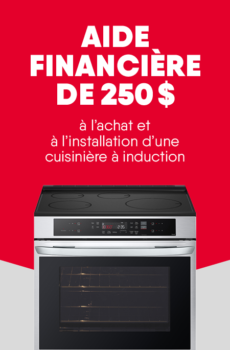 Aide financière. Cuisinière à induction.