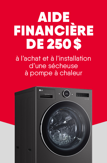 Aide financière sécheuse à pompe à chaleur