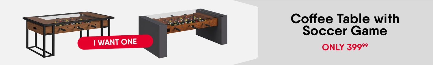 Coffee table with soccer game
