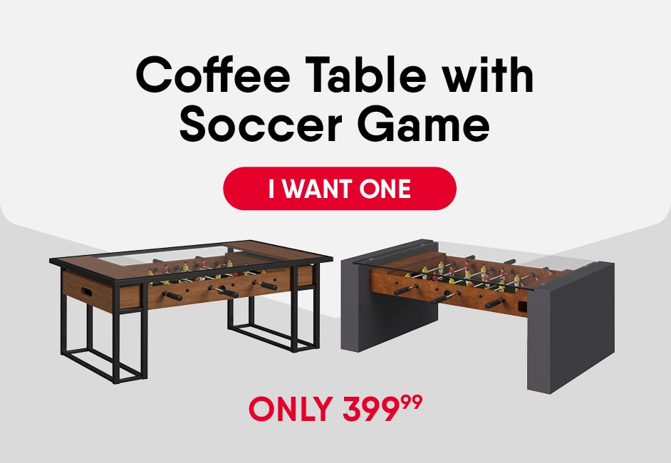 Coffee table with soccer game