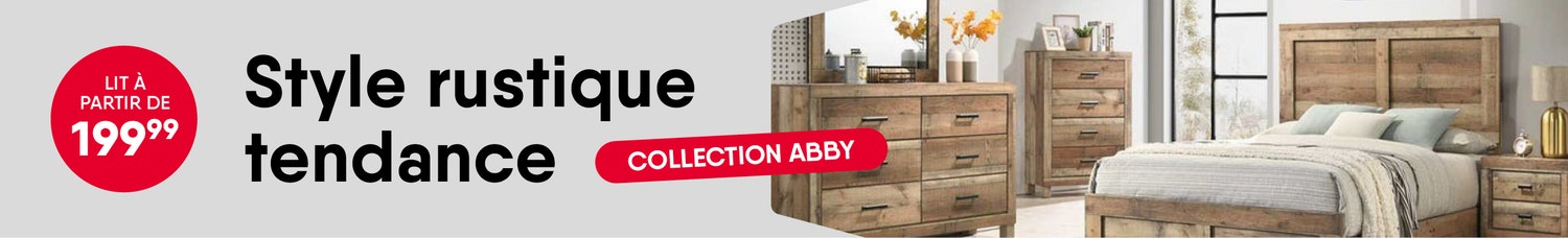 Collection Abby - Style rustique tendance. Lit à partir de 199.99