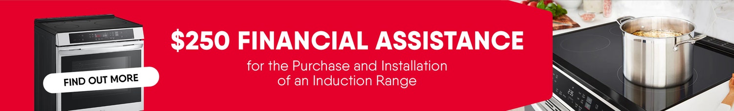 $250 Financial Assistance for the Purchase and Installation of an Induction Range