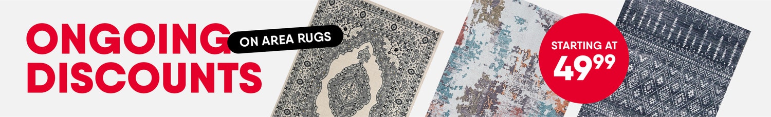 Ongoing Discounts on Area Rugs! Starting at Only $49.99.