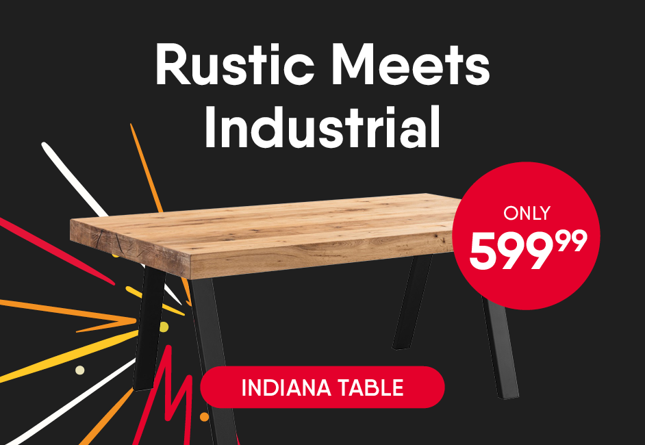 Rustic Meets Industrial. Indiana table.