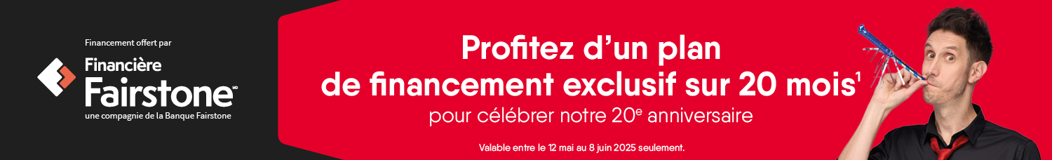 Profitez d'un plan de financement exclusif sur 20 mois pour célébrer nos 20 ans