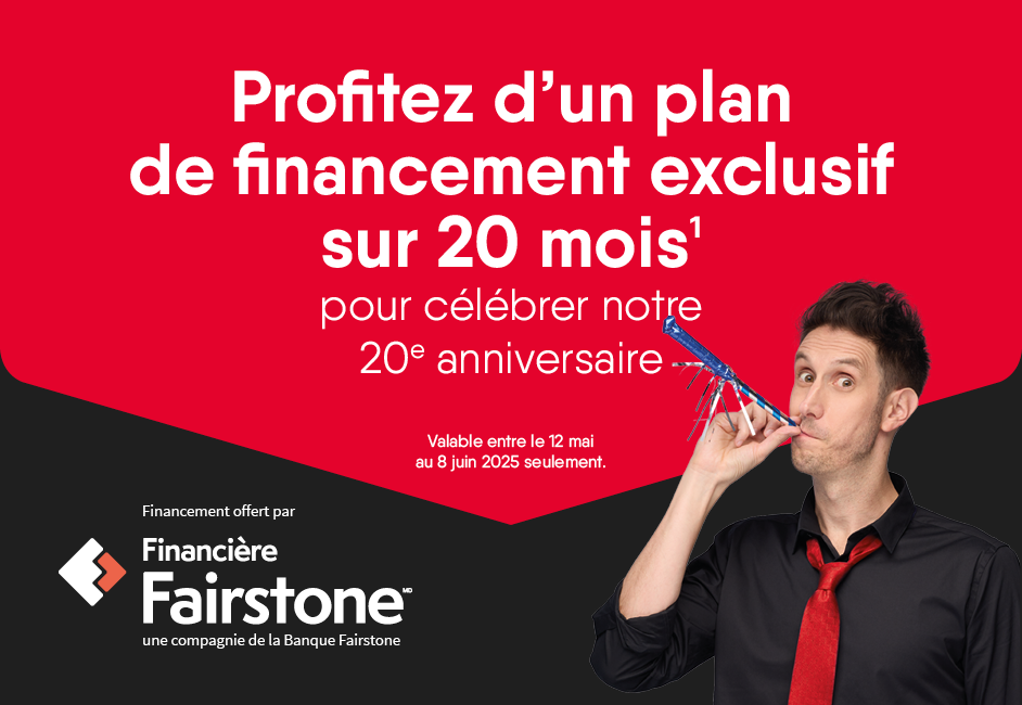 Profitez d'un plan de financement exclusif sur 20 mois pour célébrer nos 20 ans