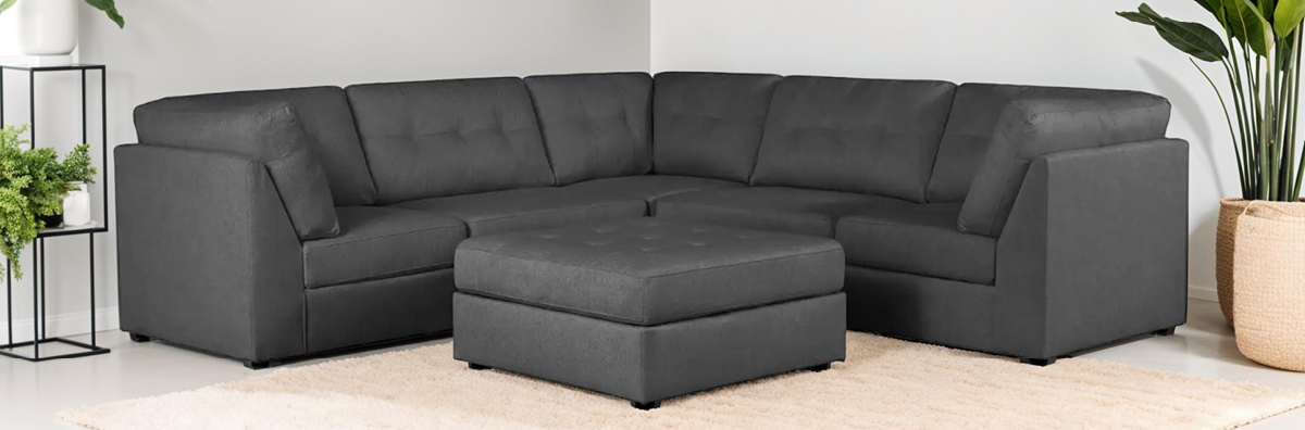 Modular Sectional with Ottoman - Grey