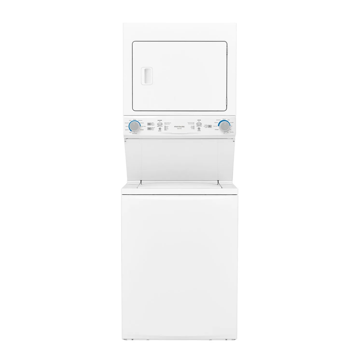 Stacked washer-dryer set