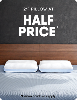 2nd Pillow HALF PRICE. Certain conditions apply.