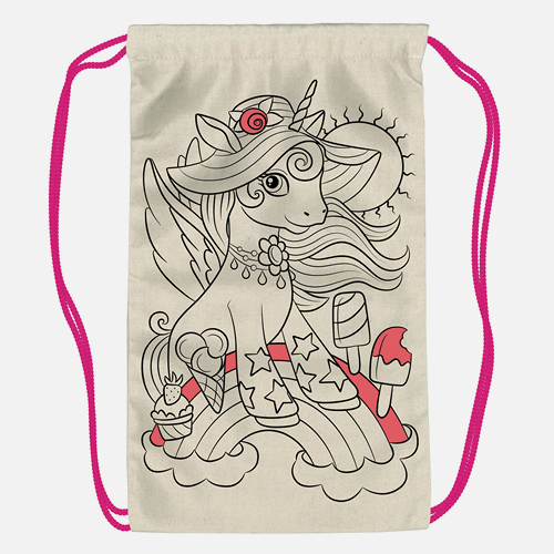 Sac de plage à colorier - rose