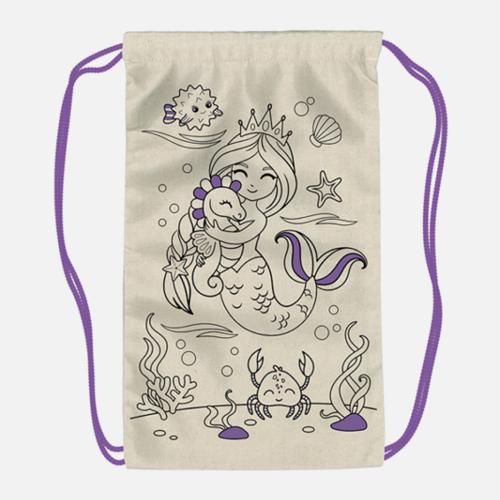 Sac de plage à colorier - mauve