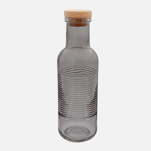 Bouteille grise avec couvercle en liège - 1 L