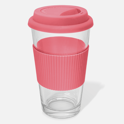 Tasse à café de voyage en verre avec manchon - 475 ml