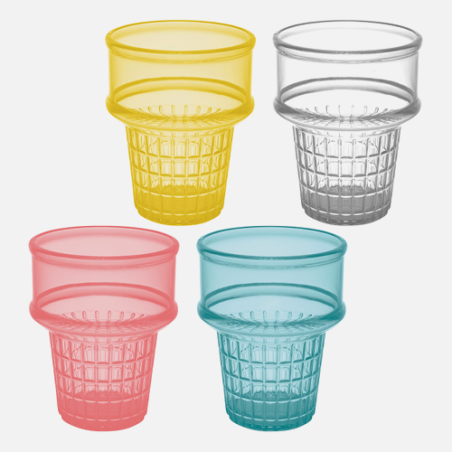 Coupe à crème glacée en plastique - forme de cornet