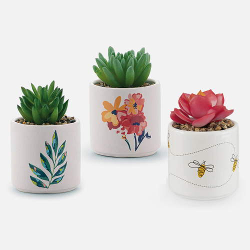 Plante artificielle - pot coloré