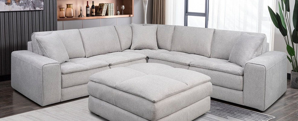 Modular Sectional with Ottoman - 5 pcs