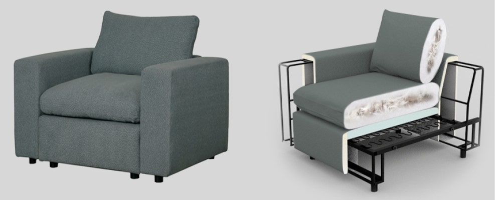 Light Metal Frame and Plushy Cushions