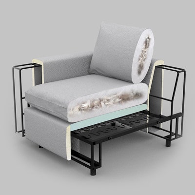 Light Metal Frame and Plushy Cushions