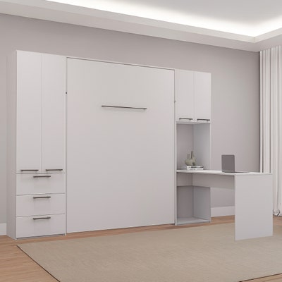 Murphy Bed with Storage Units and Desk