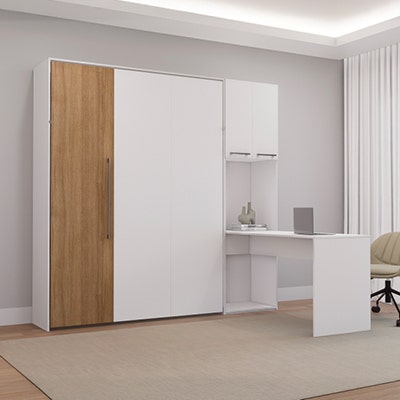 Murphy Bed with Storage Cabinets and Desk