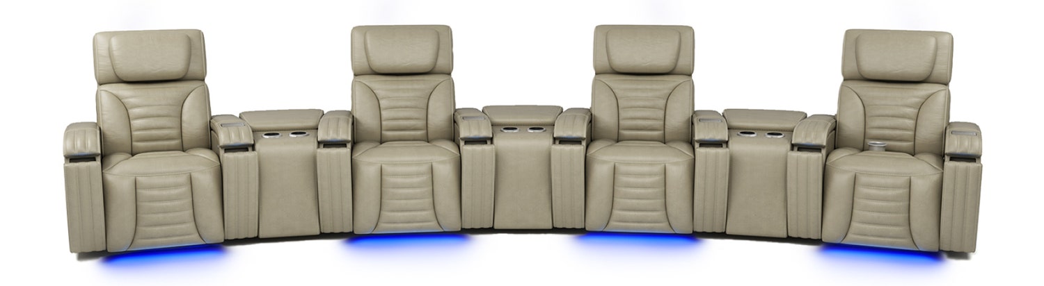 Power Modular Reclining Heating Massaging Sofa and Angular Consoles