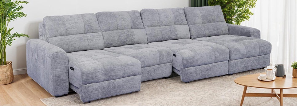 Power Modular Reclining Sectional with sliders