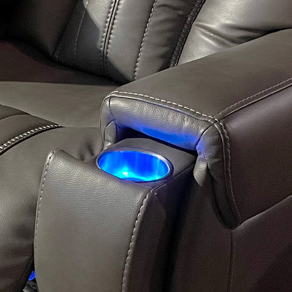 Retractable cupholders with LED Lighting in each armrest 