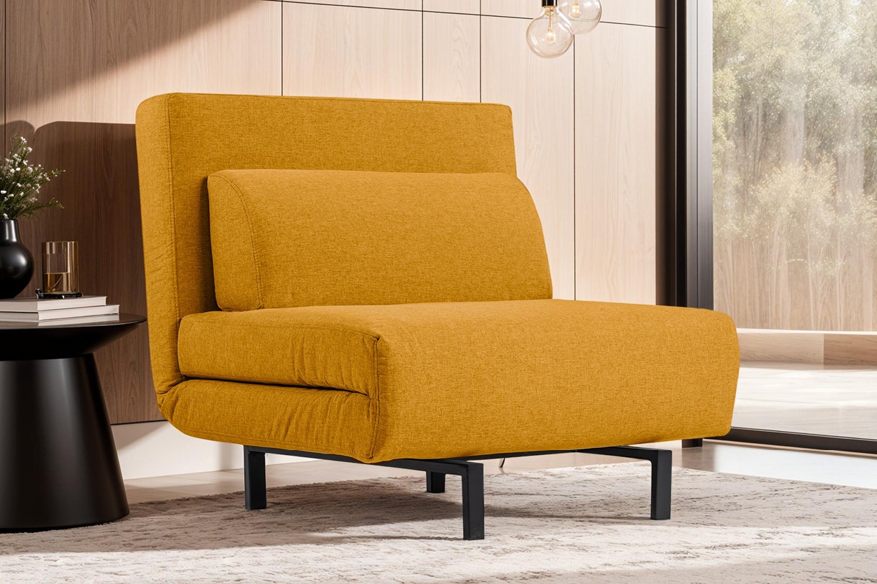 Swivel Convertible Armchair - Yellow