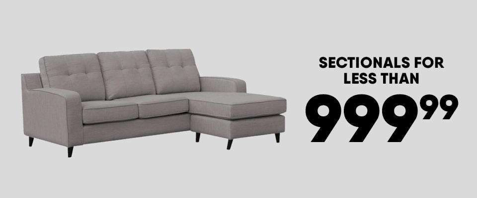 Selection of sectionals starting at $499.99