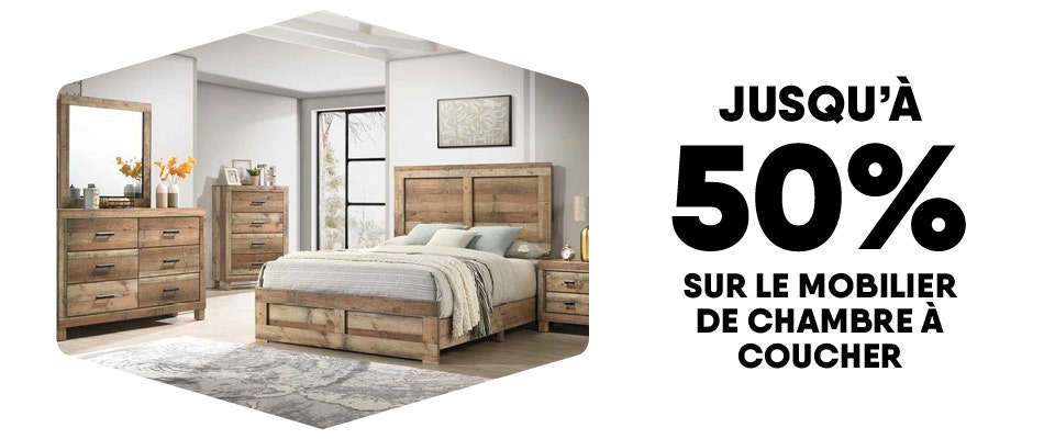 Jusqu'à 50% sur le mobilier de chambre à coucher