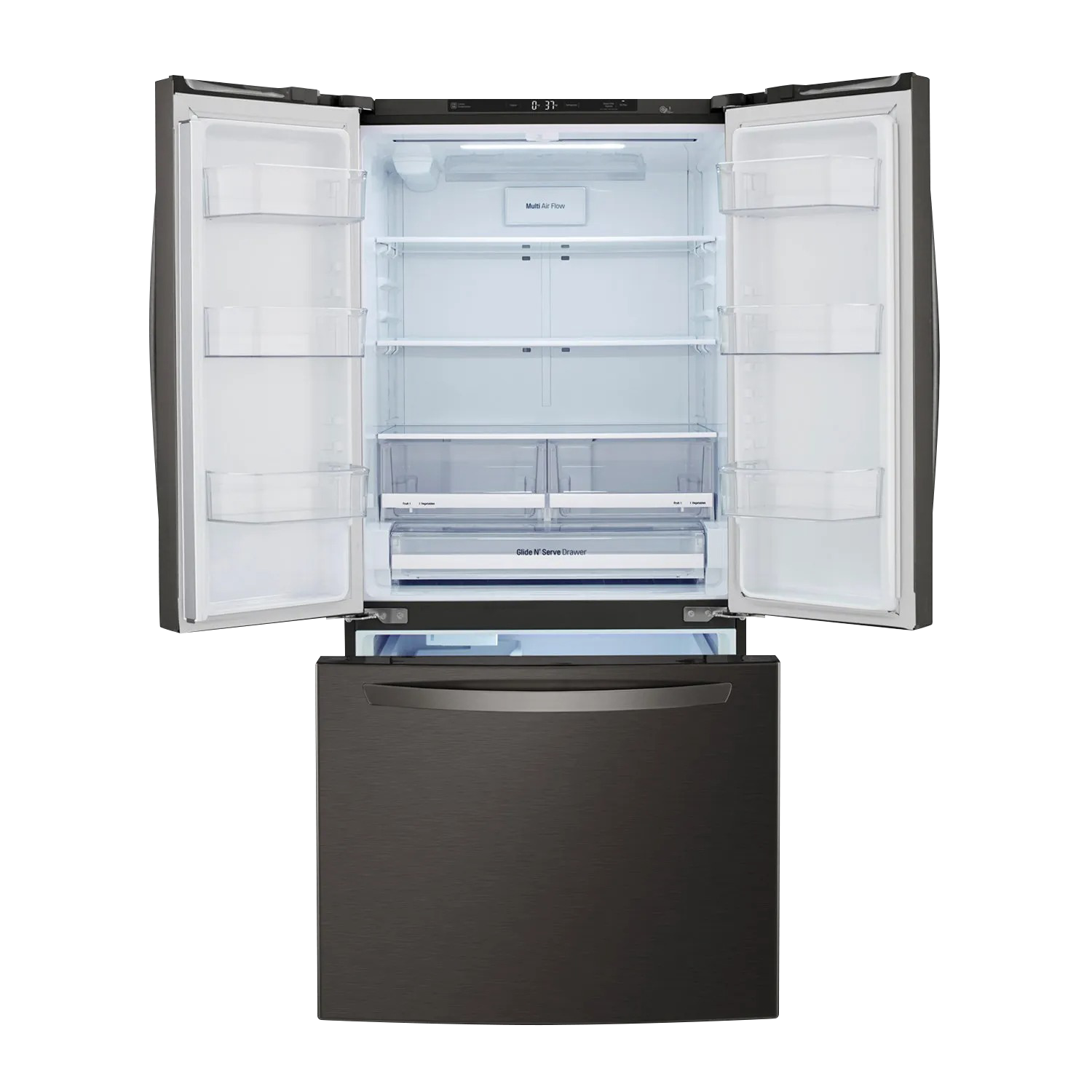 French-door refrigerator with bottom freezer