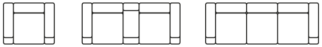 Configurations of the Collection: Recliner, Loveseat, and Sofa